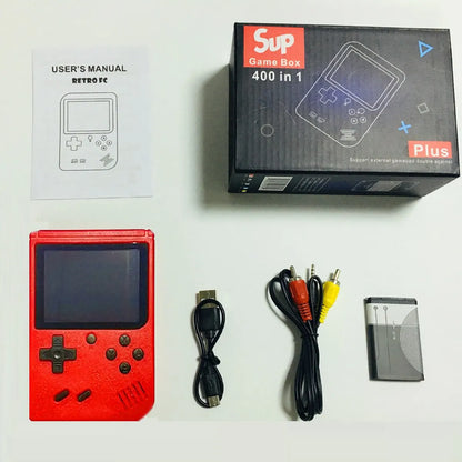 Consola Retro Portátil Roja para Niños – Consola Clásica con Cientos de Juegos + Conexión a TV