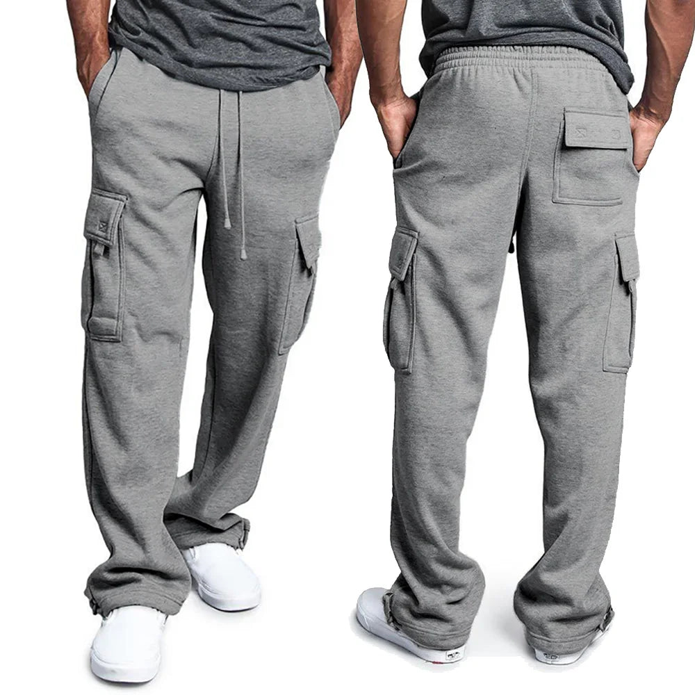 Pantalón Jogger Hombre Oversize | Sweatpants Deportivos Streetwear con Múltiples Bolsillos