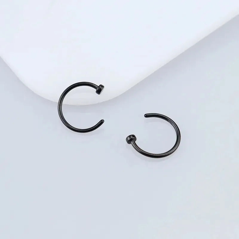 Set de 2/6 Piercings Falsos de Nariz y Labio – Aros de Acero Inoxidable 316L para Mujer