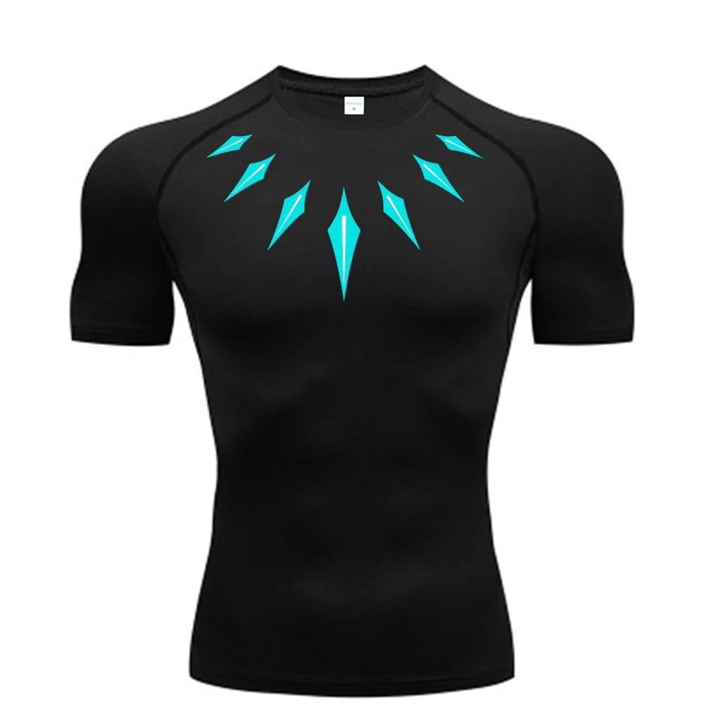 Camiseta Compresiva Anime para Hombre – Fitness, Running y Gym con Secado Rápido, Ajuste Slim y Estilo Atlético