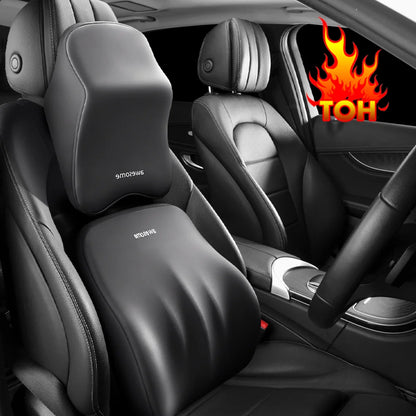 Cojín Lumbar y de Cuello para Coche en Memory Foam | Almohada Universal Ergonómica para Asiento con Soporte y Confort