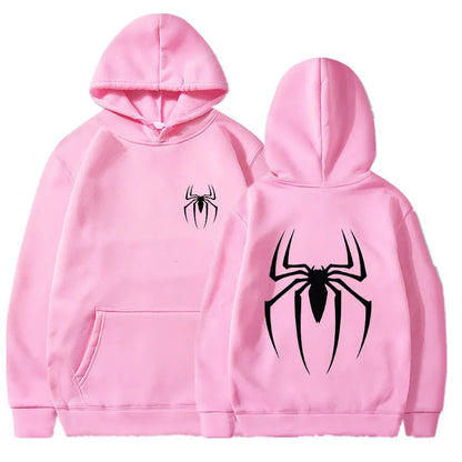Hoodie Y2K Spider – Sudadera Streetwear Hombre Oversize, Estilo Retro Hip Hop Punk