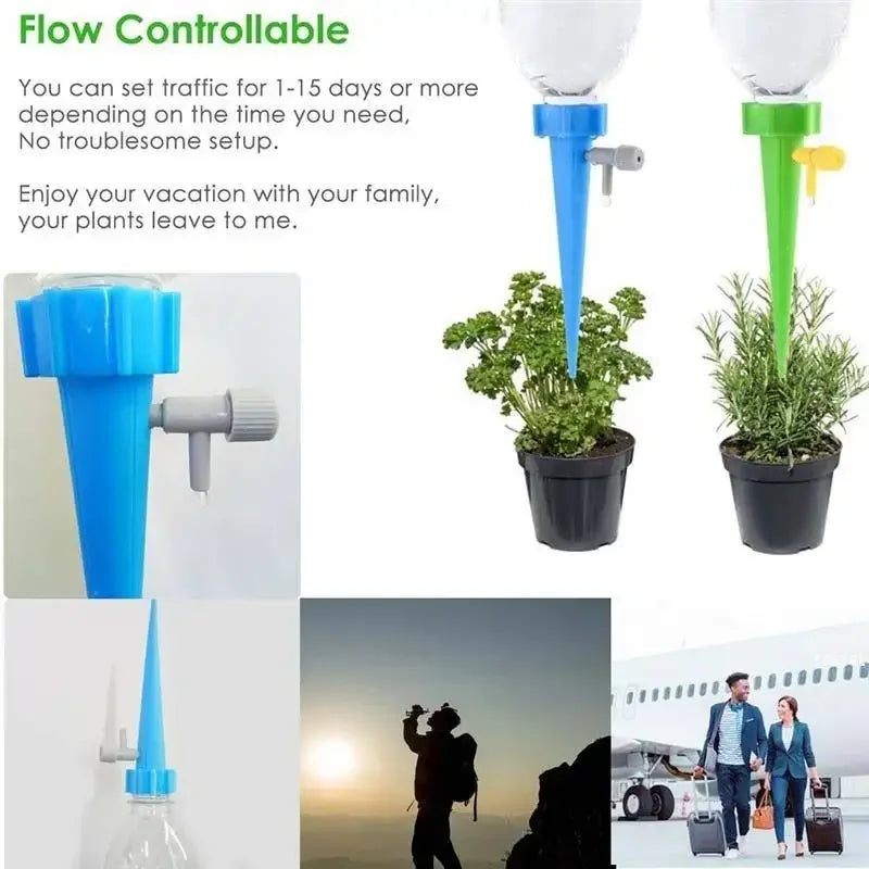 Sistema de Riego Automático por Goteo | Dispositivo Autoregante Ajustable para Plantas, Jardín e Invernadero