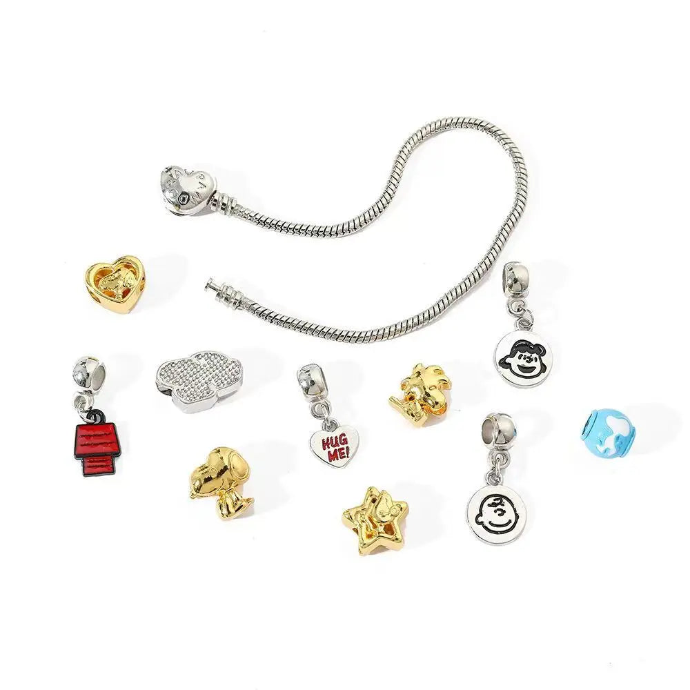 Charm Snoopy de verano – Abalorio de dibujos animados para pulsera tipo Pandora, joyería DIY divertida y cosplay infantil