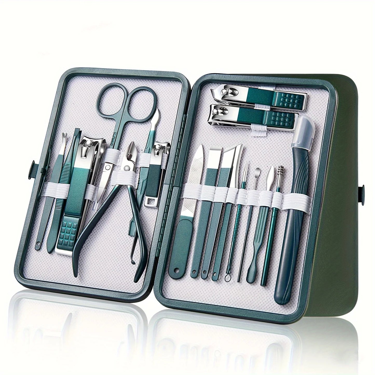 Set Profesional de Manicura y Pedicura de 7/10/12/18 Piezas | Acero Inoxidable | Cortauñas con Estuche de Viaje