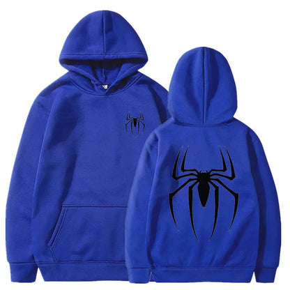 Hoodie Y2K Spider – Sudadera Streetwear Hombre Oversize, Estilo Retro Hip Hop Punk
