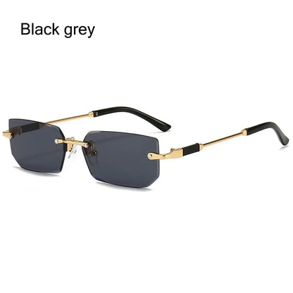 Gafas de Sol Rectangulares Sin Marco Unisex | Retro Moda Verano UV400 Mujer Hombre