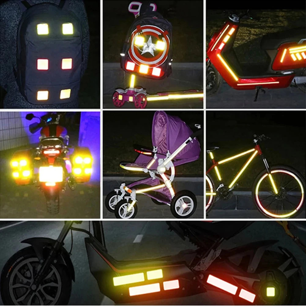 4PCS Stickers Reflectivos Puerta Auto – Cinta Advertencia Seguridad