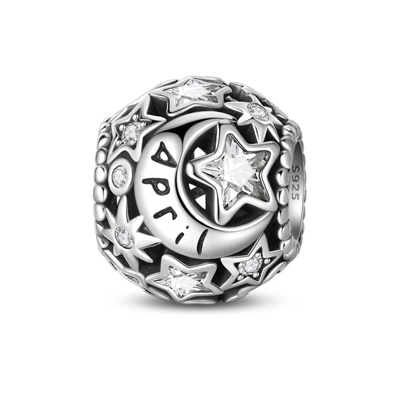 Charm de Plata 925 con Piedra de Nacimiento – Bead Brillante para Pulsera, Regalo de Cumpleaños Mujer