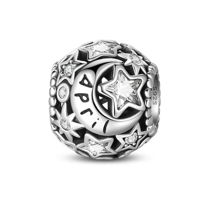 Charm de Plata 925 con Piedra de Nacimiento – Bead Brillante para Pulsera, Regalo de Cumpleaños Mujer