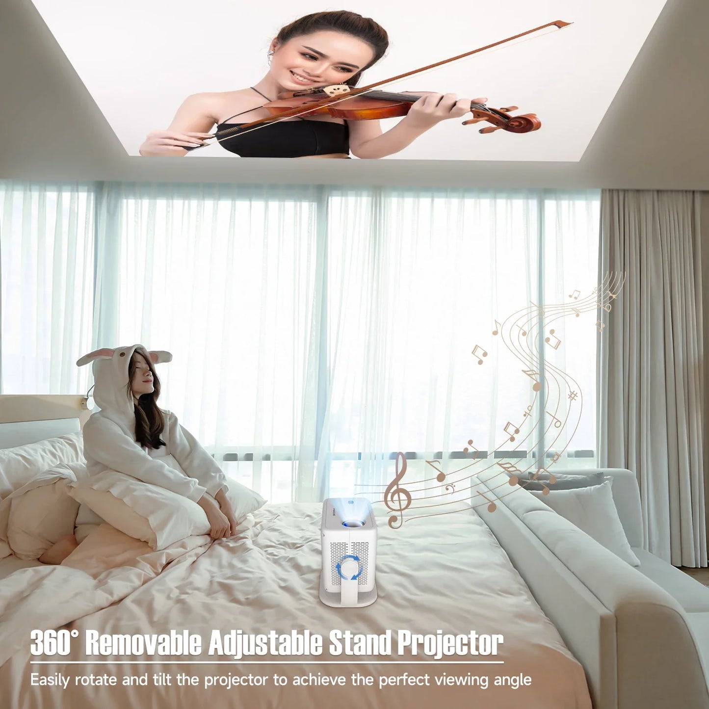 Proyector Magcubic 360° L018 – Android 11, 650 ANSI, Full HD 1080P nativo con soporte 4K, WiFi6, BT 5.2 y autoenfoque portátil
