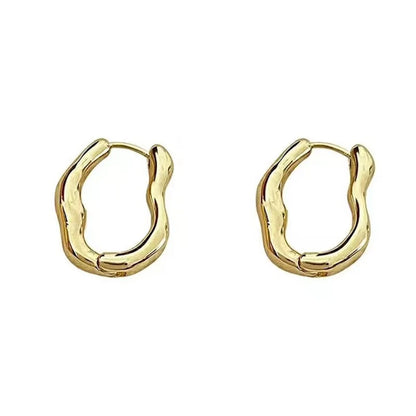 Pendientes Dorados Geométricos para Mujer | Aros Irregulares Modernos | Joyería de Fiesta con Estilo Personalizado