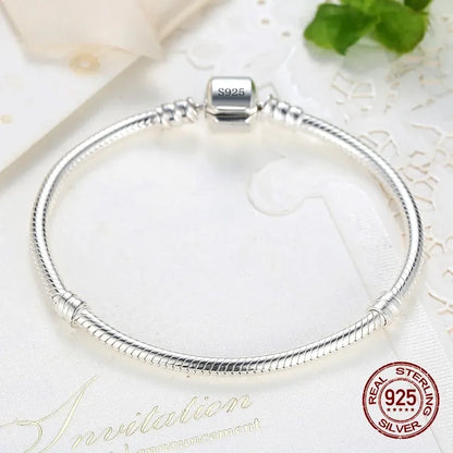 Pulsera de Plata 925 Hecha a Mano - Diseño Suave Tipo Snake Bone para Mujer