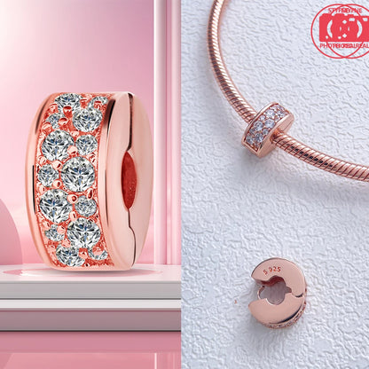 Charm Colgante Pareja Plata 925 y Oro Rosa | Compatible Pandora Original | Pulsera o Collar Mujer