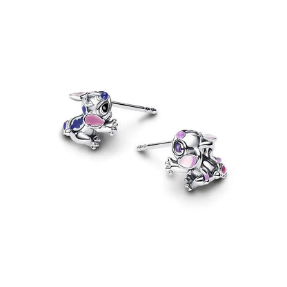 Collar, Aretes y Charm Disney Stitch | Compatible Pandora Pulsera Mujer DIY