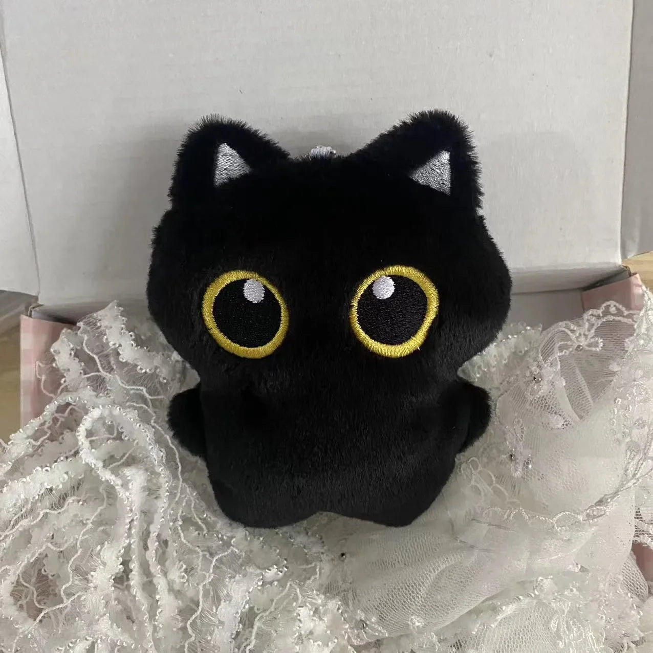 Peluche Gato Negro 10cm | Muñeco Suave Colgante Almohada Cojín Regalo Niños