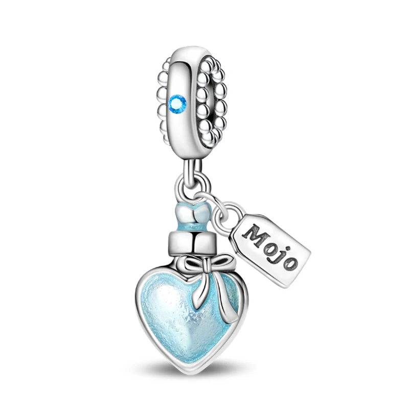 S925 Silver Color Butterfly Daisy Rose Crown Perfume Charms Beads Fit Pan Original Bracelets DIY Fine Jewelry Making Gifts