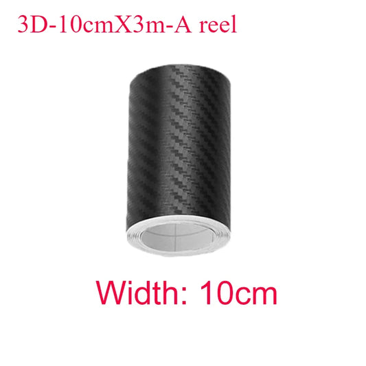 Sticker Protector de Umbral para Auto 3D Fibra de Carbono | Antirayones, Impermeable, Negro Mate