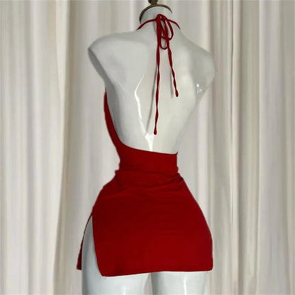 Vestido Camisole Sexy Mujer 2025 | Vestido Verano Escote V Espalda Abierta con Abertura Lateral