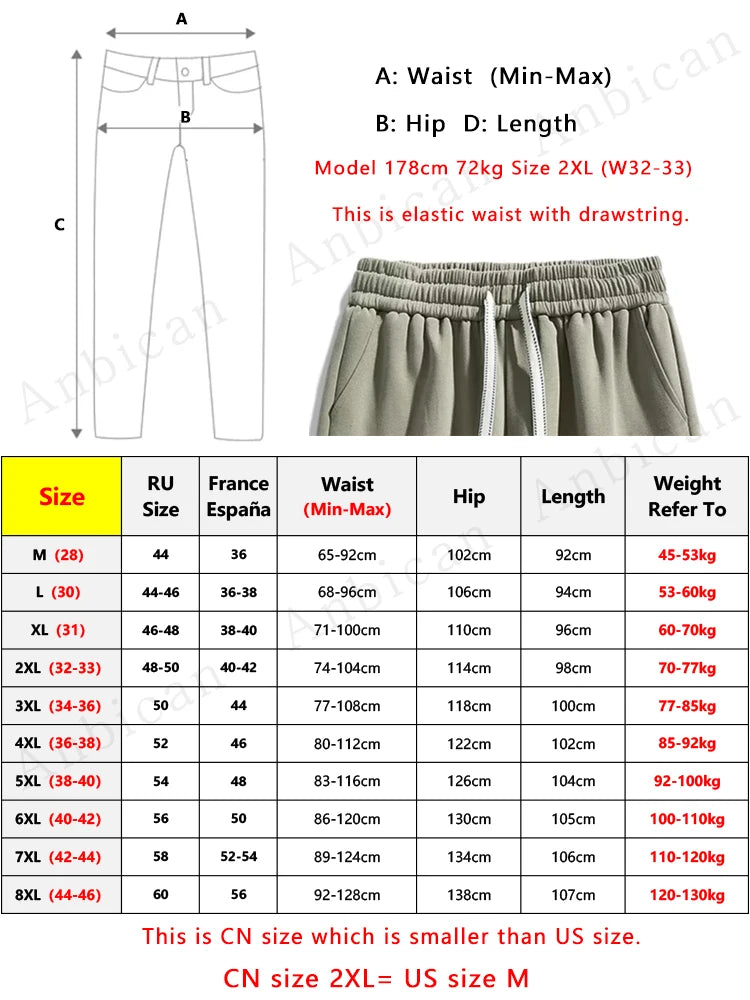 Pantalones Jogger de Algodón y Poliéster para Hombre – Tallas Grandes 6XL-8XL, Deportivos, Baggy, Cintura Elástica, Harem Hip Hop Sueltos