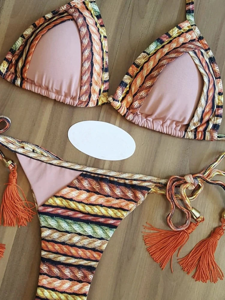 Bikini Sexy Mujer 2025 | 2 Piezas Push-Up Estampado Playa y Piscina