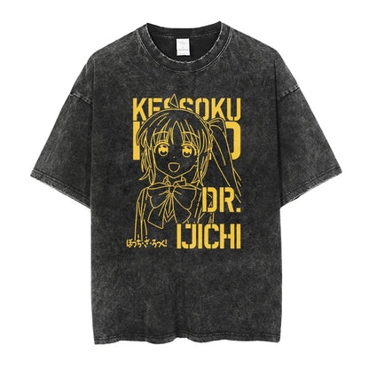 Camiseta Oversized Bocchi Club | Anime Bocchi The Rock Hombre | Algodón Estampada Creativa