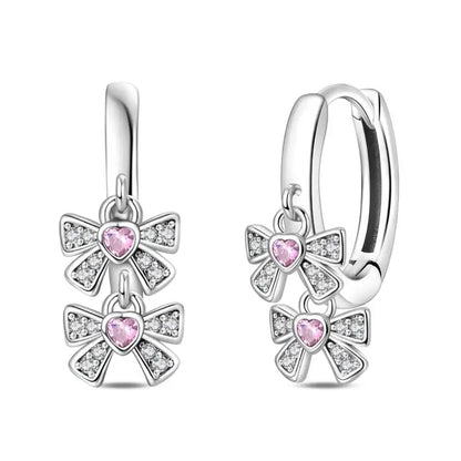 Aretes Primavera Plata 925 | Abeja, Flor y Mariposa | Aros Dobles Mujer