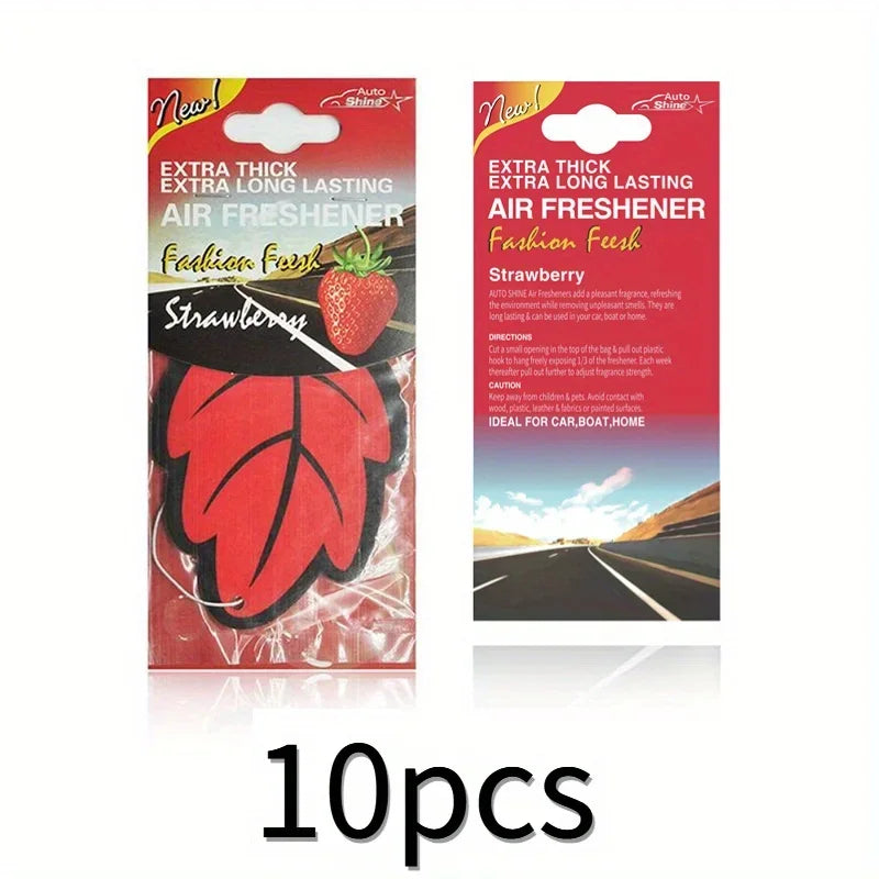 Ambientador de Coche Colgante en Forma de Hoja – 3 a 60 Piezas Aroma Natural Vainilla Perfume Interior Auto