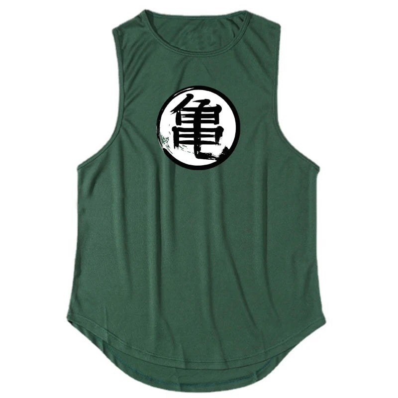 Tank Top Anime Japonés para Hombre – Camiseta Sin Mangas de Gym, Fitness y Bodybuilding, Secado Rápido y Estilo Muscle