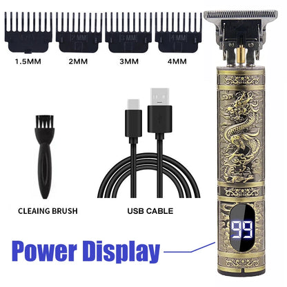 Máquina de Cortar Cabello Profesional 💈 Clipper Eléctrico Recargable USB | Corte Preciso y Potente para Barbería y Hogar