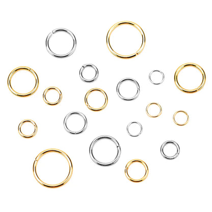 100pcs Anillas Abiertas de Acero Inoxidable PVD – Conectores para Collares y Pulseras, Accesorios de Joyería