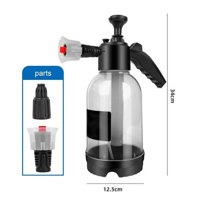Pulverizador de Espuma Transparente 2L | Manual a Presión para Lavado de Autos y Limpieza