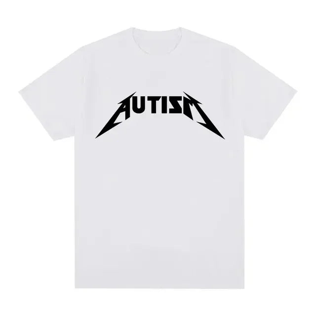 Camiseta Autism Metal Rock Meme | Hombre y Mujer | Hip Hop Oversized Manga Corta Verano