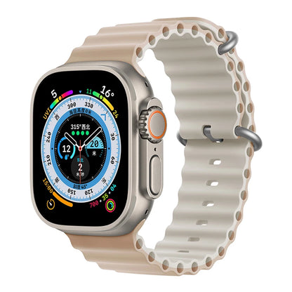Correa Ocean de silicona para Apple Watch – Compatible Ultra 2, Series 10-5 (38mm-49mm)