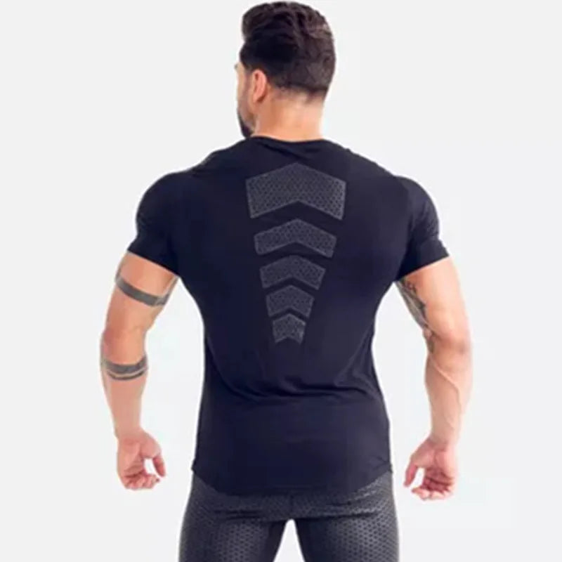 Camiseta Compresiva Negra para Hombre – T-shirt de Running, Gym y Fitness, Secado Rápido y Ajuste Slim