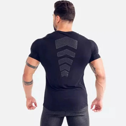 Camiseta Compresiva Negra para Hombre – T-shirt de Running, Gym y Fitness, Secado Rápido y Ajuste Slim