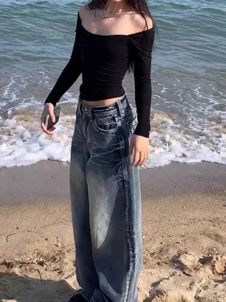 Jeans Baggy Mujer Oversize Vintage Y2K | Pantalón Vaquero Harajuku Streetwear