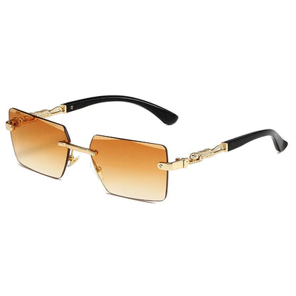 Gafas de Sol Rectangulares Sin Montura Unisex | Fashion Rimless UV400 Retro para Playa, Viajes y Deportes