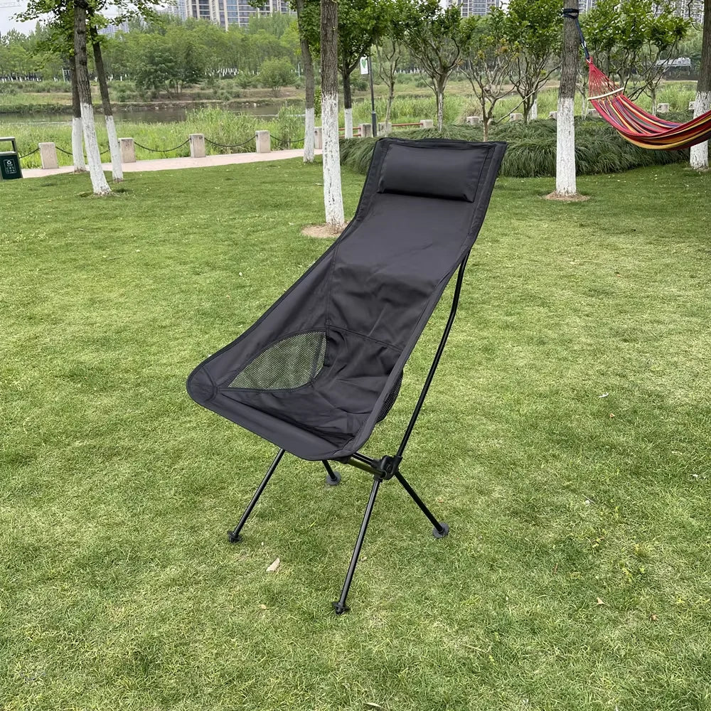 Silla Plegable Ultraligera – Portátil de Aluminio y Nylon para Camping, Pesca y Jardín