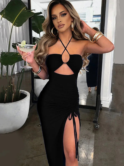 Vestido Midi Mujer Sin Mangas | Vestido Sexy Ajustado Elegante de Fiesta y Noche