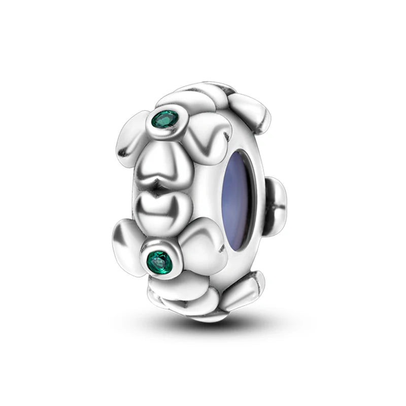 Charm de Plata 925 con Mariposa y Dragón – Abalorio Colorido con Zirconia Arcoíris para Pulseras DIY