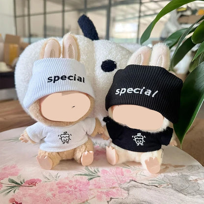 Accesorios Muñeca Conejito – Ropa Tejida con Gorro Orejas de Conejo y Suéter de Corazón para Juguetes y Coleccionistas