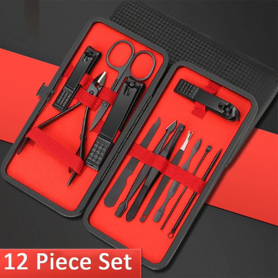 Set Profesional de Cortauñas 7-24 Piezas | Kit de Manicura y Pedicura de Alta Precisión para Hombres y Mujeres