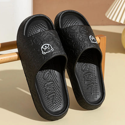 Sandalias Unisex Verano Antideslizantes | Slippers con Estampado de Osito para Casa, Baño y Dormitorio - Suaves y Cómodas