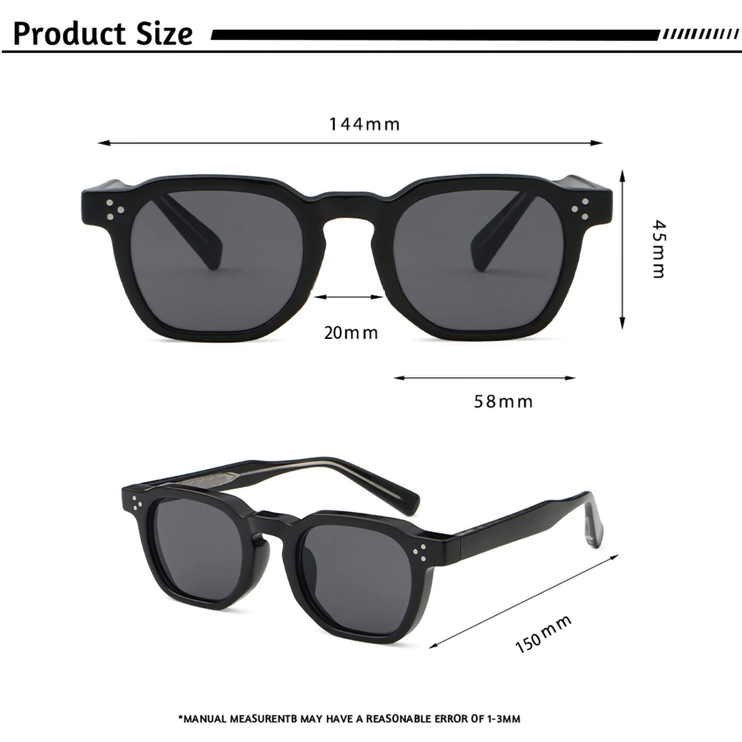 Gafas de Sol Retro Punk Unisex | Marco Cuadrado Pequeño Diseño Personalizado UV400