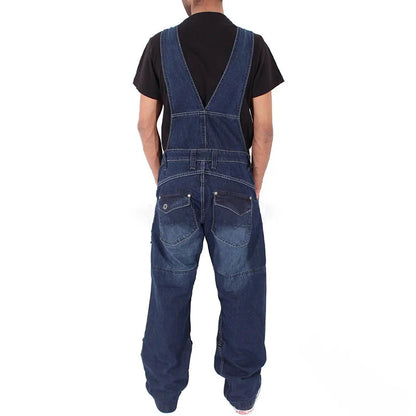Overol Denim para Hombre – Jumpsuit Baggy con Tirantes y Múltiples Bolsillos Oversize Cintura Media Lavado Casual 2025
