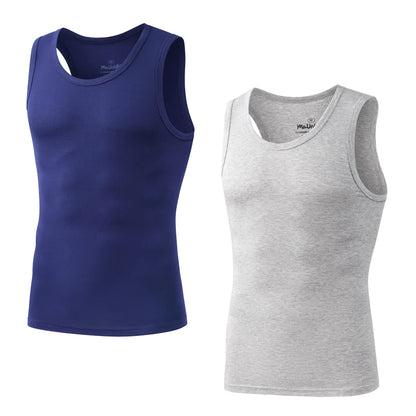 Pack 2 Camisetas de Tirantes para Hombre – Tank Top Gym sin Mangas de Fibra de Bambú, Compresivo y Alta Calidad