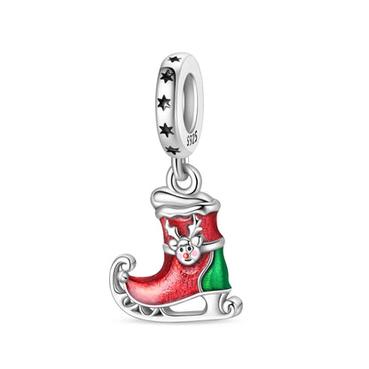 Charm Navideño Disney en Plata 925 – Abalorios Mickey y Minnie para Pulseras Originales Mujer