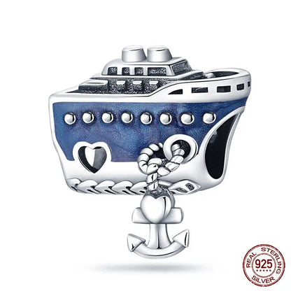 Charm Serie Océano en Plata 925 – Abalorios Tortuga, Cangrejo y Sirena para Pulsera Original Mujer