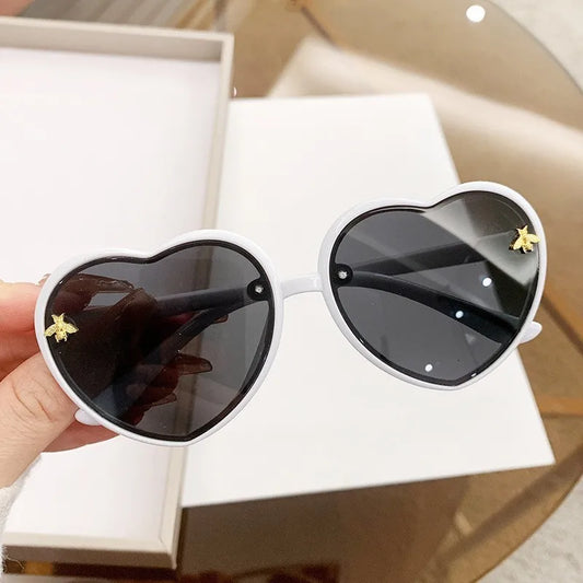 Gafas de Sol Corazón para Niños | Retro Rosa UV400 Lentes de Dibujos Animados